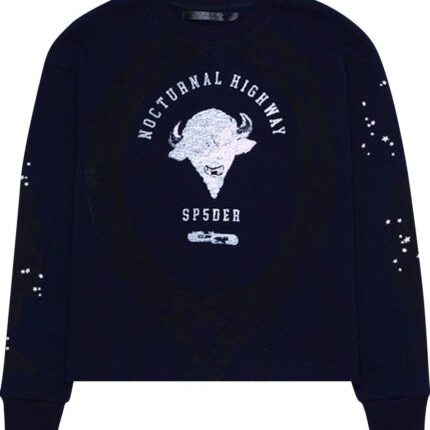 Sp5der Long-Sleeve Sweatshirt Navy